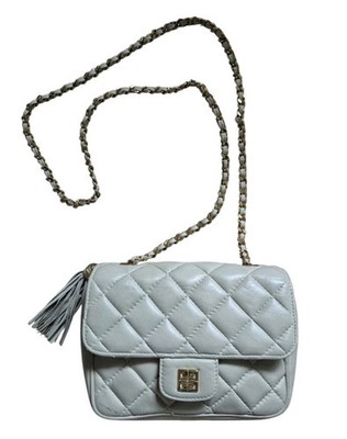 Auth GIVENCHY Tassel Quilted Chain Crossbody Purse Shoulder Bag Lambskin -FLAW