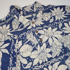 Vintage L.L. Bean Aloha Hawaiian Floral Short Sleeve Polo Shirt Mens XL Tall