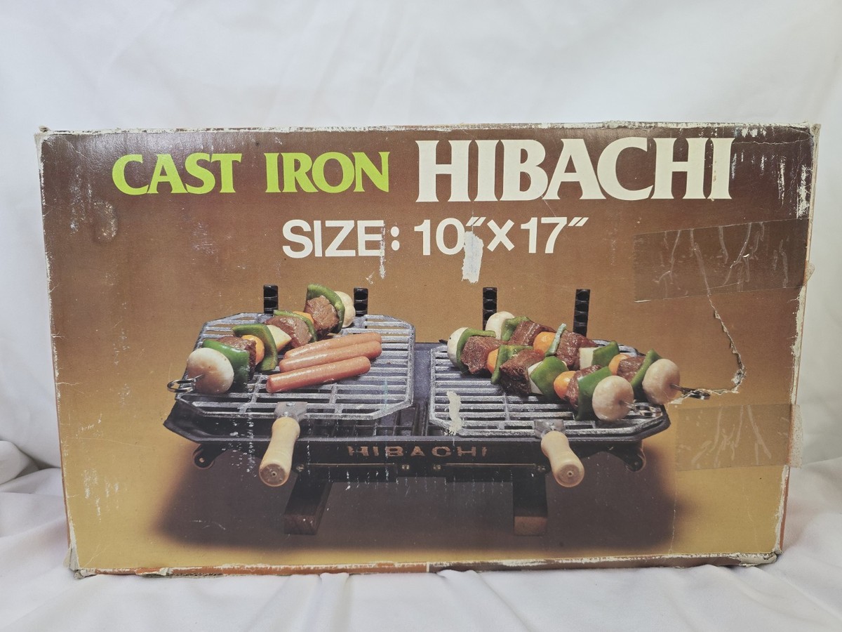 火鉢　美品 Vintage Genuine Hibachi Grill Stove Steel & Cast Iron Dual Rack