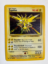 1999 Pokémon Zapdos 16/102 Holo Rare WOTC Base Set Unlimited MP/HP Back Crease on eBay