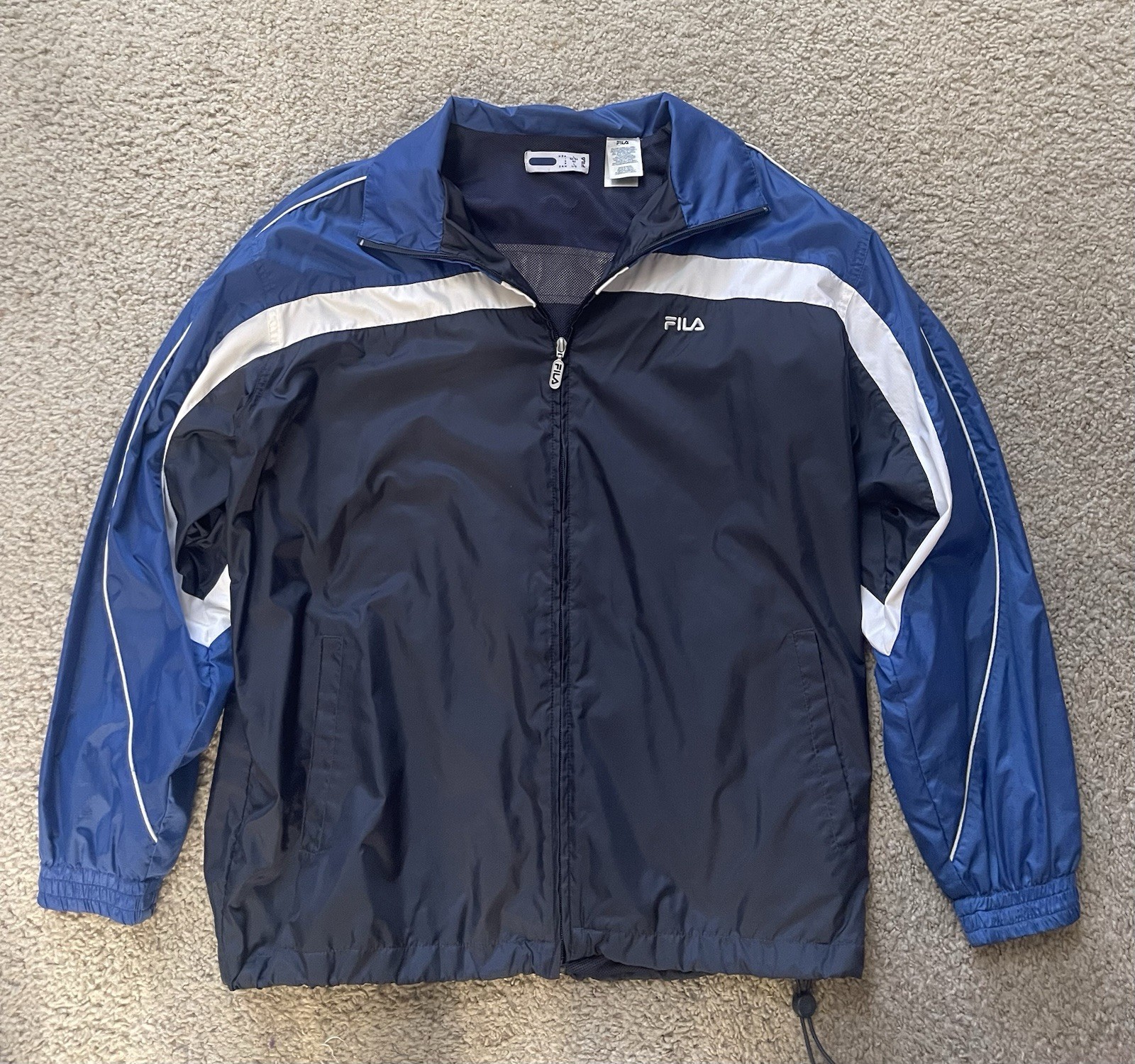 Giacca a vento Fila Sportswear zip nero navy bianco uomo taglia large