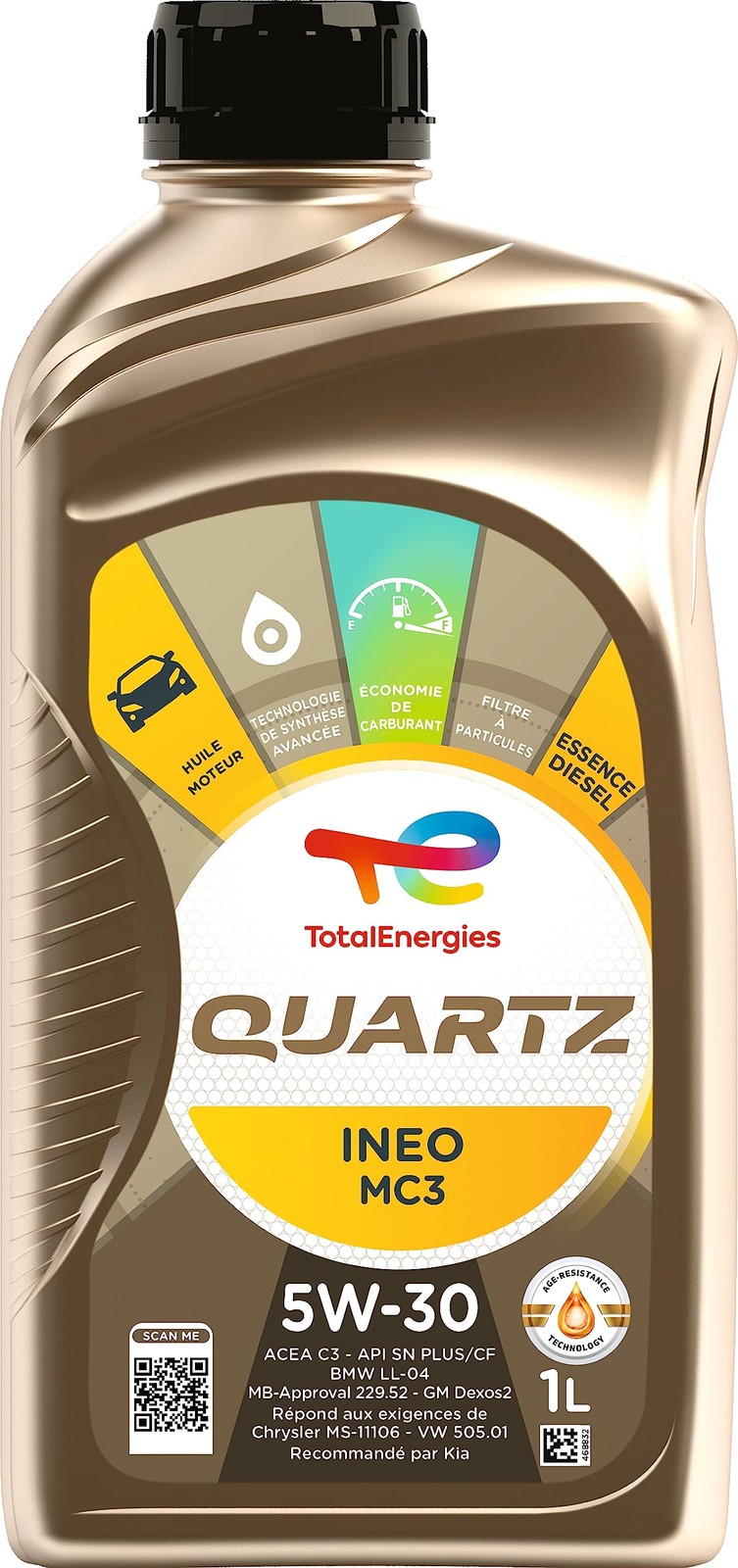Quartz Ineo MC3 5W-30 huile d'appoint pour filtre à particules 1L