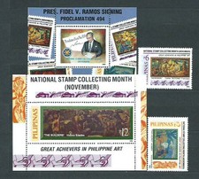 Philippines - Courrier 1995 Yvert 2197/200+H.94/5 ** MNH Peintures