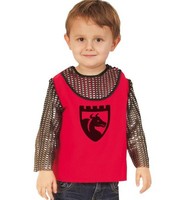 Fasching KostüM Ritter 1-Tlg. Kettenhemd Rot 92