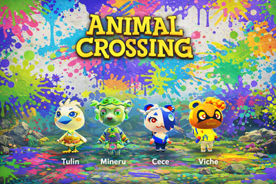 Animal Crossing Amiibo 4er Set Mineru, Tulin, Viche , Cece - ZELDA x SPLATOON