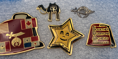 Masonic Shriner Lapel Pin Set #4 - 5 total - Picture 2 of 2