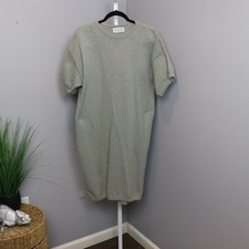 French Creek Cotton Sweater Dress Gray Green L