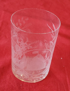 Etched Water Glass from the 1893 World's Columbian Exposition