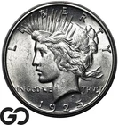 1925-S Peace Dollar, Scarce Date This Nice, Choice Gem BU++ Better Date!