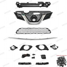 11pc For Rogue 2014-16 Front Bumper Chrome Grille Mesh Fog Light Radiator Cover