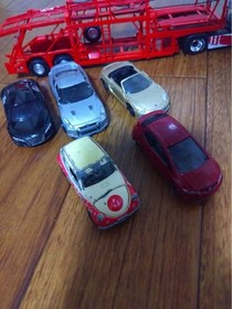 Benz 1/64 DD-models trailer Tomica 5 unit set