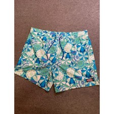Vineyard Vines Swim Trunks Men's XL Blue Green Umbrella Print Drawstring