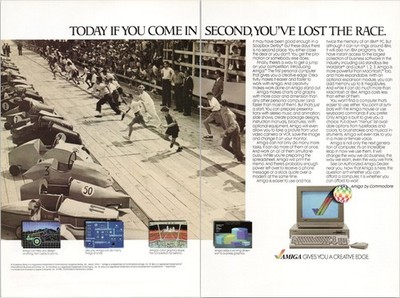 Commodore Amiga 1985 Original 2pg Print Ad Creative Edge Computer