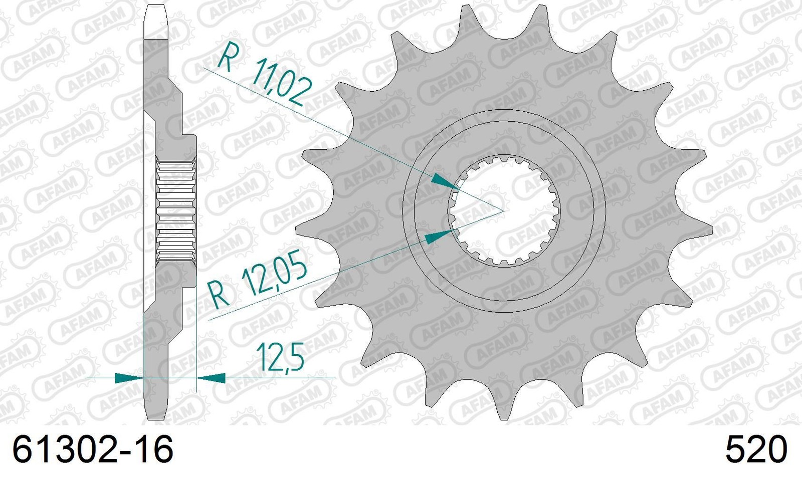 AFAM STD Size 16T Front Sprocket to fit Aprilia 650 6.5 Stark 95-00