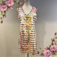 Colorful Striped mini Sleeveless stretchy Dress size large