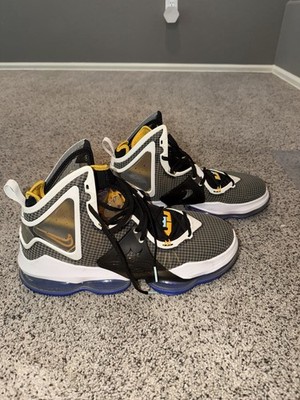 Nike LeBron 19 High Top Basketball Sneaker Black/Yellow/White/BlueGrid Men