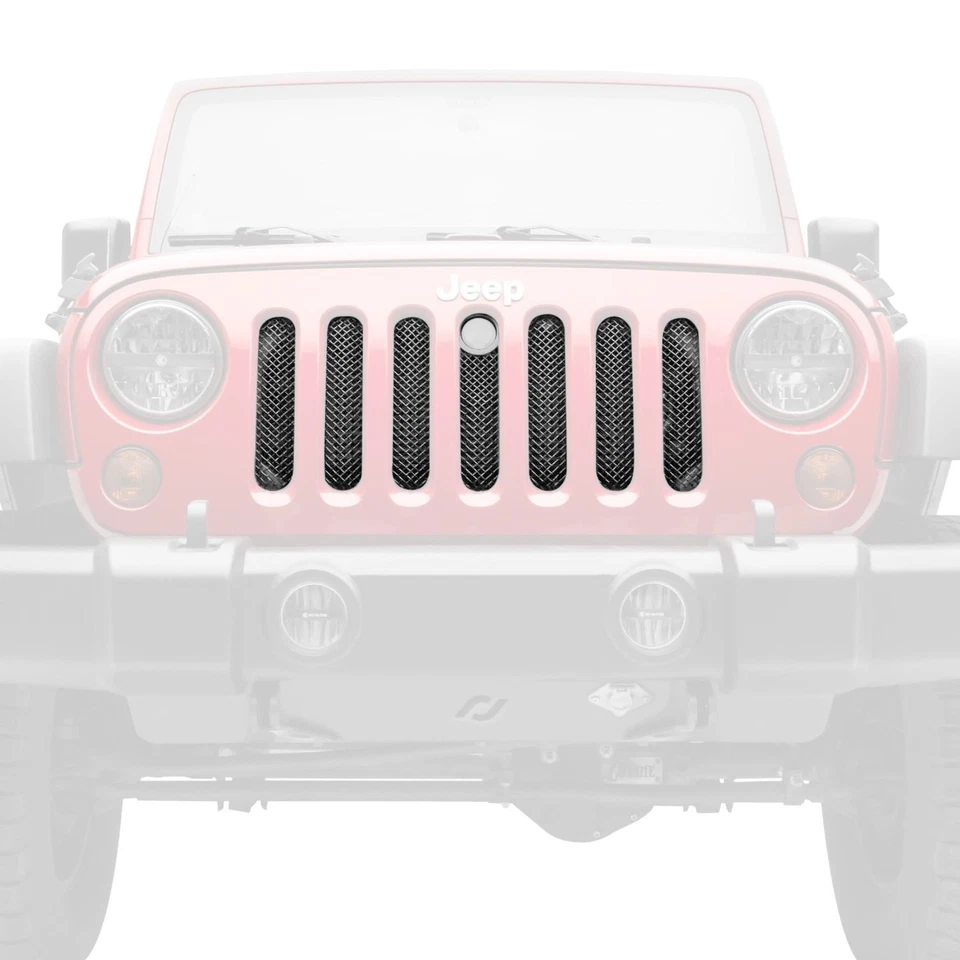 For Jeep Wrangler 2007-2017 T-Rex Sport Series Chrome Formed Mesh Main Grille — 第 2/4 张图片
