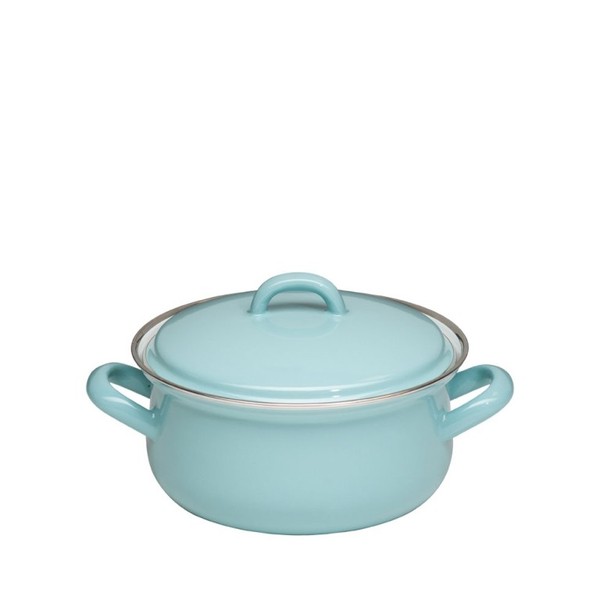 Riess Kasserolle Induktion Topf Aus Emaille Kochtopf Mit Deckel 16 Cm Suppentopf-image