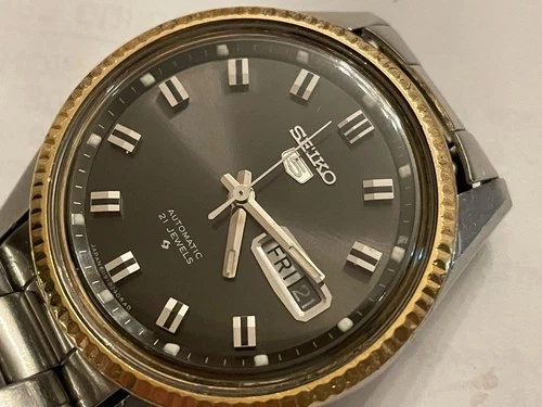 VINTAGE SEIKO 5  6119-8200 AUTOMATIC 38 mm 21 j. Day Date Working