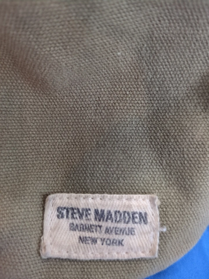 Steve Madden Hombre Bolso de Lona Color Oliva Correa Ajustable Verde Ejército Foto 2 de 4