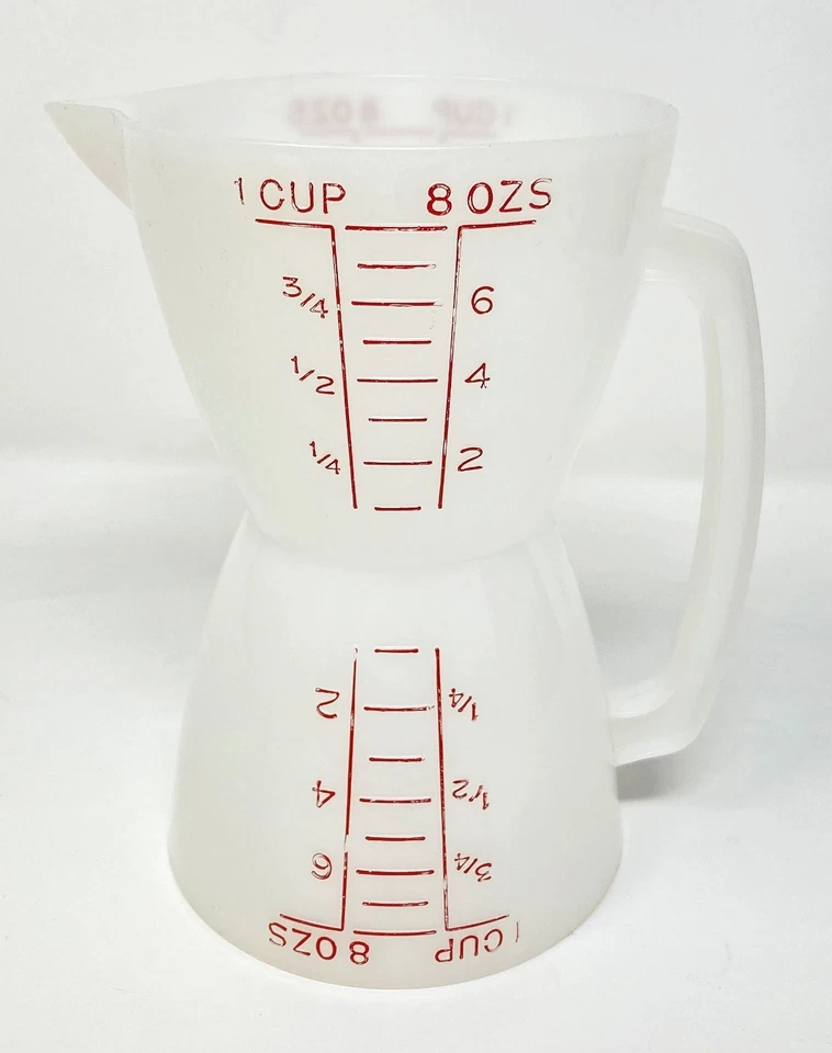 Vintage TUPPERWARE Wet & Dry TWIN MEASURING Double 1 Cup / 8 oz - Image 2 of 4