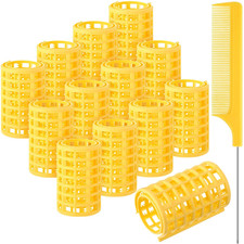 12 Pcs Plastic Hair Rollers for Women Large Size Curlers Set Snap Roller Clips w