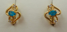 Apatit - Ohrhänger, Ohrringe, Ohrstecker,  Sterlingsilber 925 vergoldet