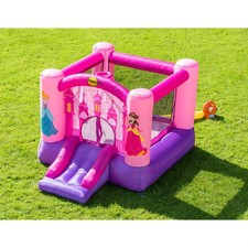 Happy Hop Princess Bouncy Castle with Slide & Hoop – Kids Outdoor Inflatable