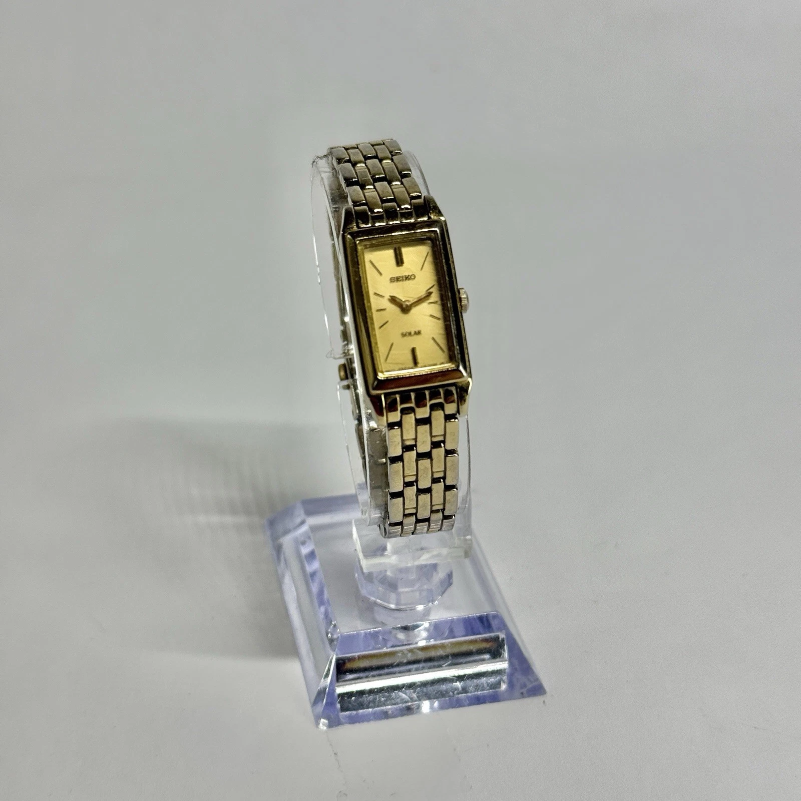 SEIKO Solar V116-0AA0 Analog Gold Tone Women Vintage Watch W648 *WORKING
