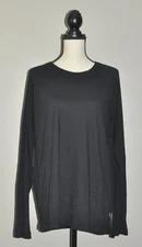 HUGO BOSS Men's XXXL Black Ribbed Panel Sassari Long Sleeve Tee Shirt 3XL Cotton