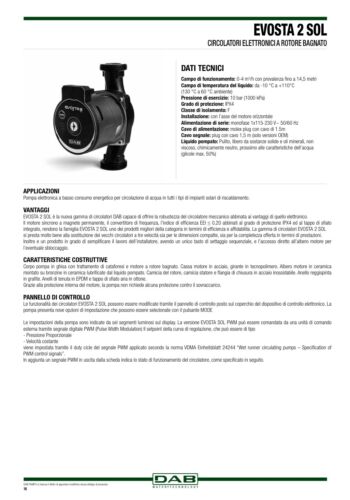 DAB EVOSTA2 105/180 SOL (1") ATTACCHI FILETTATI 1” ½ Circolatore per impianti - Foto 5 di 12