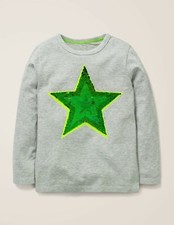 MINI BODEN BOYS Colour Changing STAR sequin Top Grey B0810  BRAND NEW