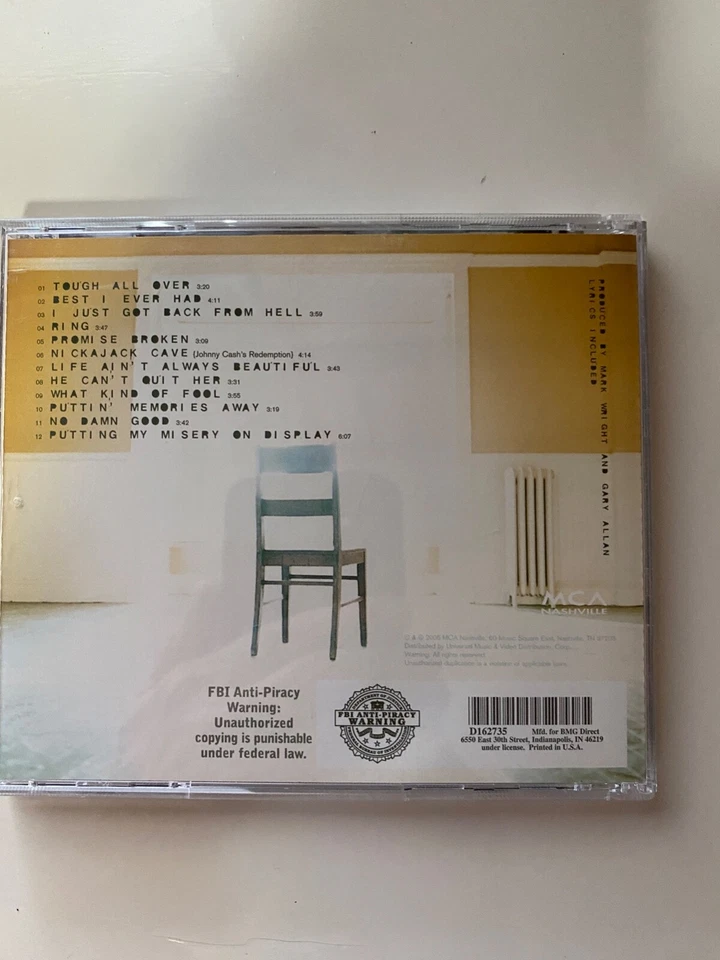 Tough All Over by Gary Allan CD 2005, MCA Nashville VERY GOOD Foto 3 de 3