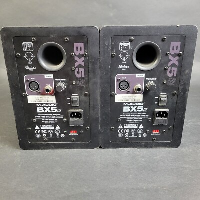 Pair of M-Audio BX5 D2 Powered Studio Monitor Speakers Black w