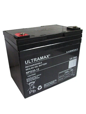 ULTRAMAX 2 x ULTRA MAX 12V 35Ah - SHOPRIDER 6 RUNNER 10 DELUXE REPLACEMENT BATTERIES