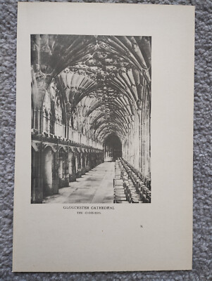 Gloucester Cathedral, The Cloisters - antiker Druck - 1940