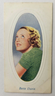 1936 Godfrey Phillips Screen Stars Embossed Series B #23 Bette Davis