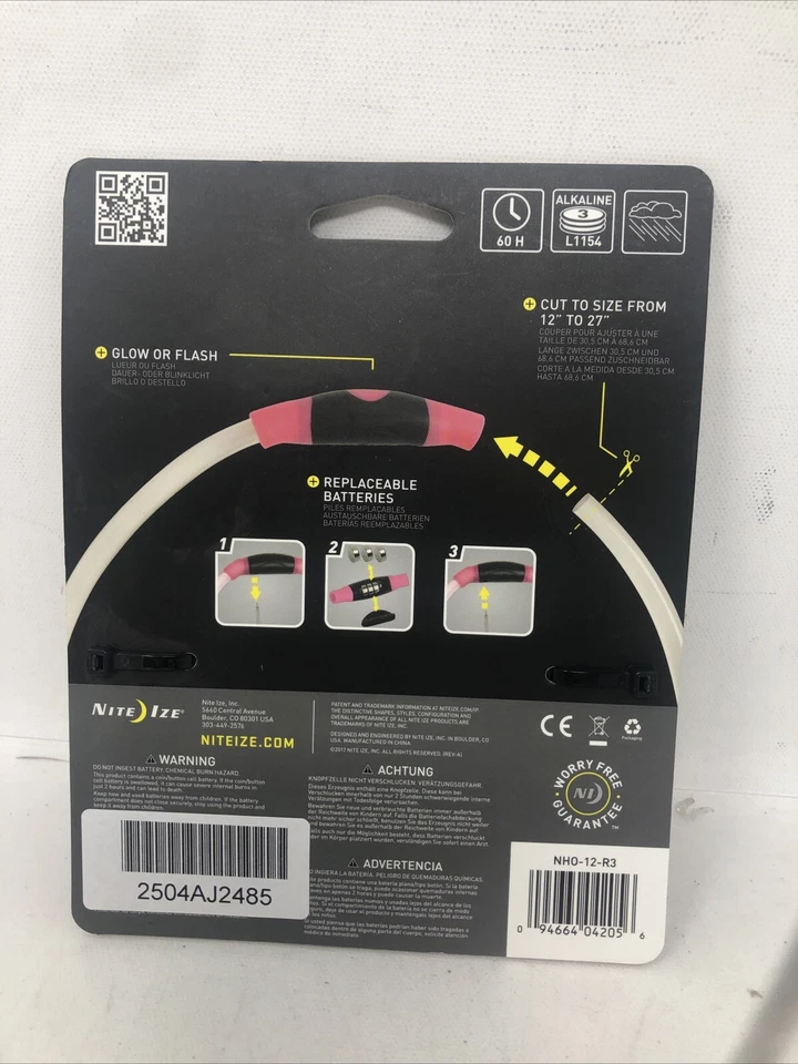 Colar de segurança Nite Ize NiteHowl LED rosa coleira de cachorro tamanho universal - Imagem 3 de 4