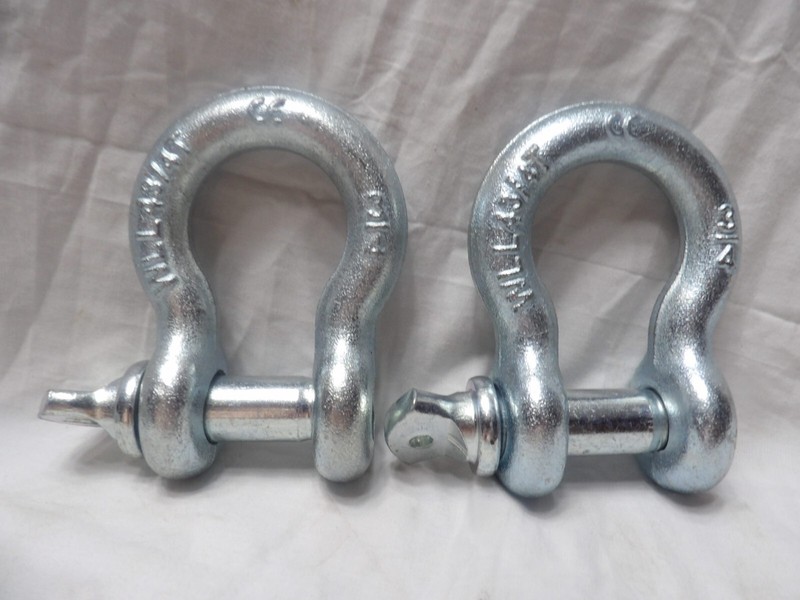 Pair of Galvanized 4-3/4 Ton Shackles 3/4"