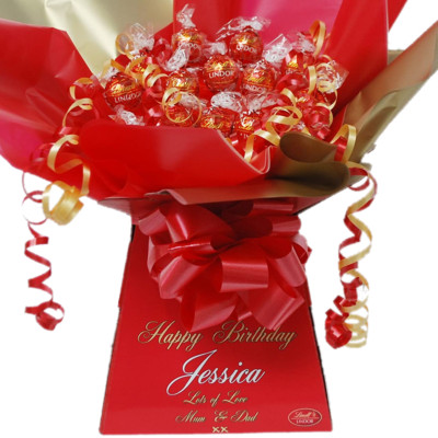LINDOR SCHOKOLADENSTRAUSS (PERSONALISIEREN SIE ES FÜR JEDEN ANLASS) Geburtstage Weihnachten.