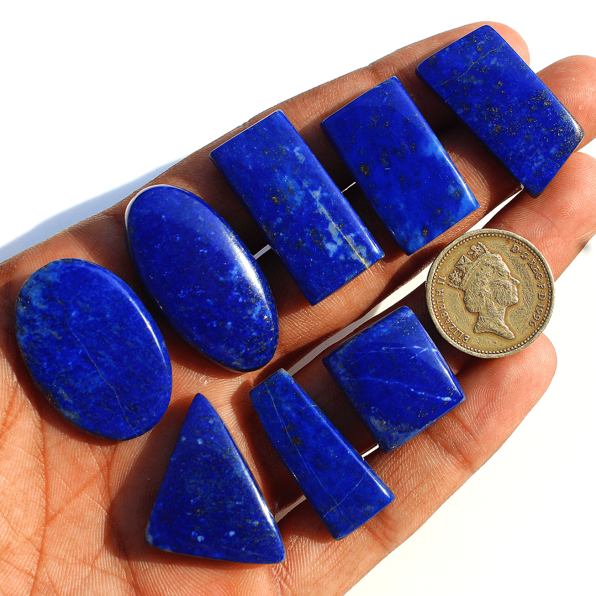 8 Pcs Natural Lapis Lazuli Royal Blue 20mm-36mm Cabochon Top Grade