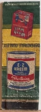 E-Z Kreem Pure Vegetable Shortening Wash Well Granulated Soap Matchbook Cover