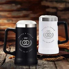 Personalised Insulated Stainless Steel 710ml Tankard Beer Mug