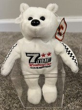 DALE EARNHARDT SR 3 7 TIME CHAMPION WHITE GOLD N BEARS BEAR