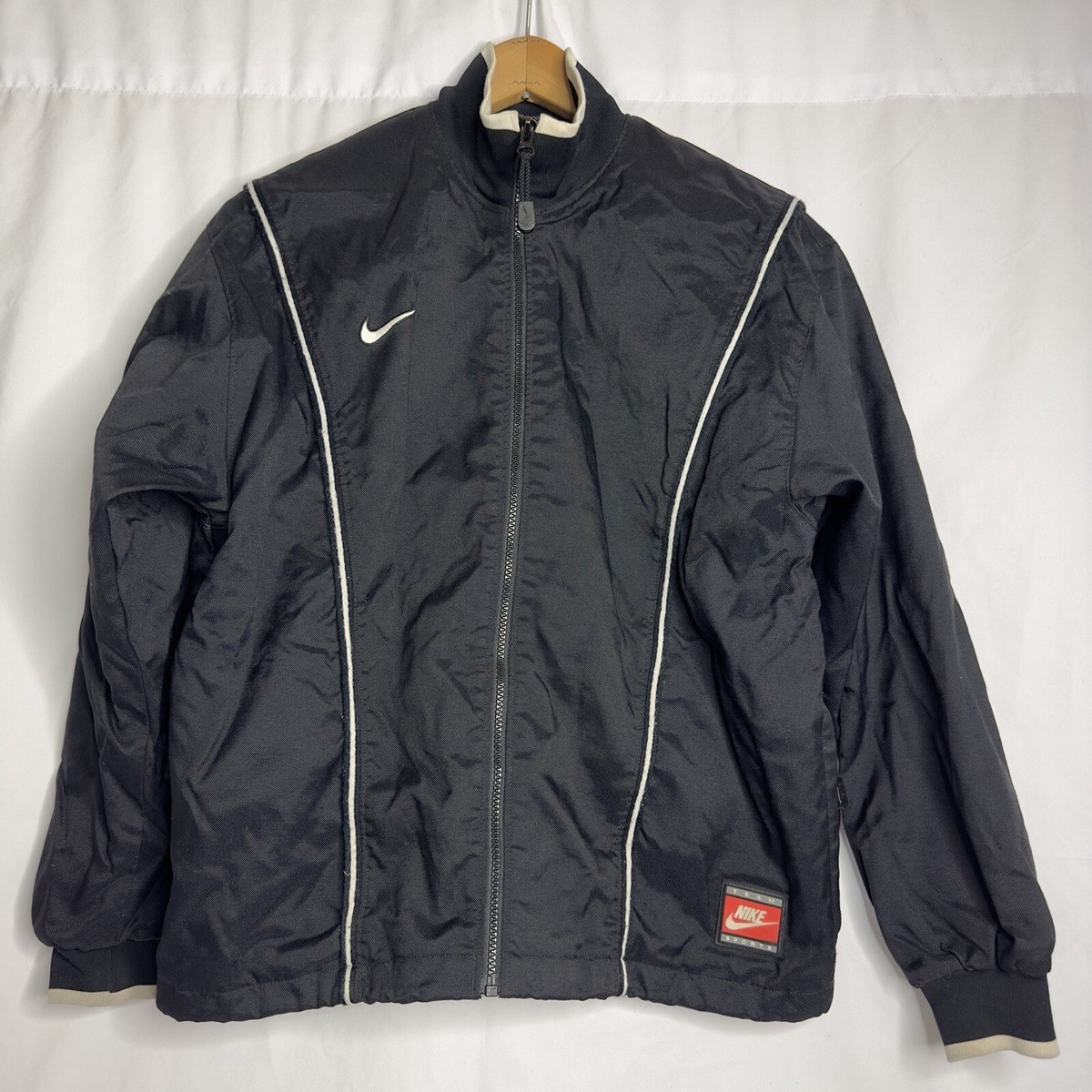 Vintage 1990s Nike Team Sports White Tag Mini Swoosh Zip Up