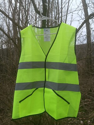 New CIMC Neon Yellow Safety Vest One Sz Fits Most with Pockets Large- XL