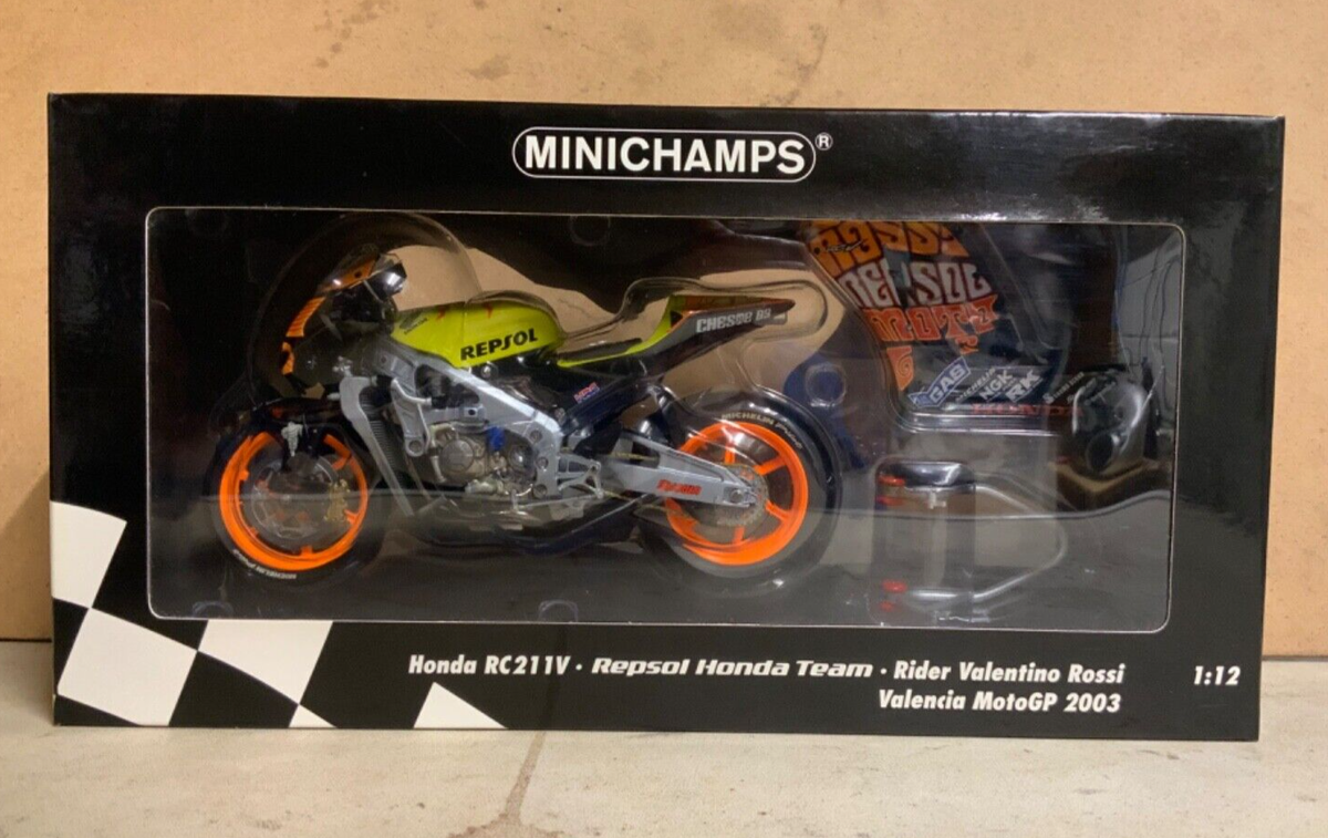 03 MINICHAMPS VALENCIA HRC HONDA AUSTIN POWERS RC211V ROSSI