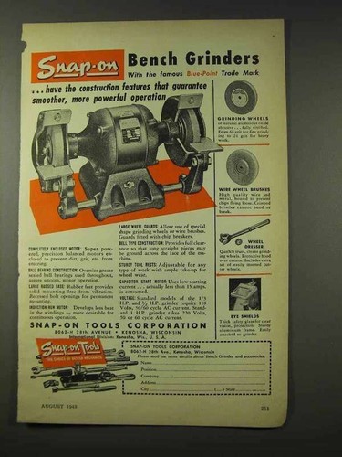 1948 Snap-On Bench Grinder Ad 