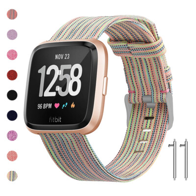 For Fitbit Versa Versa Woven Fabric Quick Wrist Strap Watch