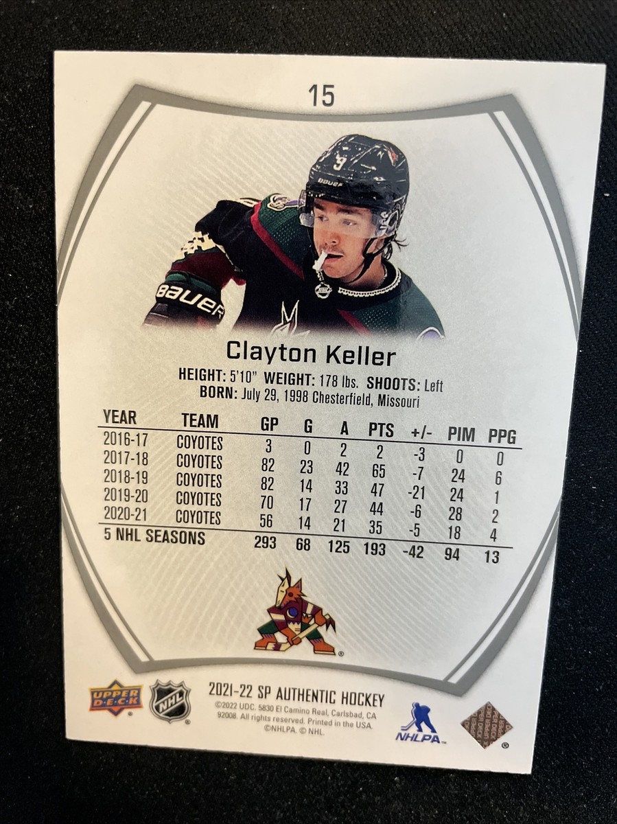 21-22 UD SP Authentic Hockey 15 Clayton Keller | eBay